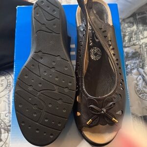 Elegant Black Leather Slingback Sandals